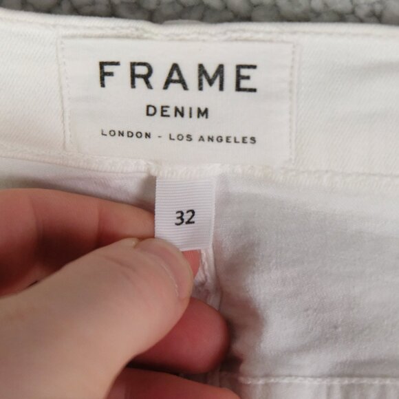 Frame Jeans Womens 32 White Le High Straight Blanc Cropped Stretch - Picture 10 of 12